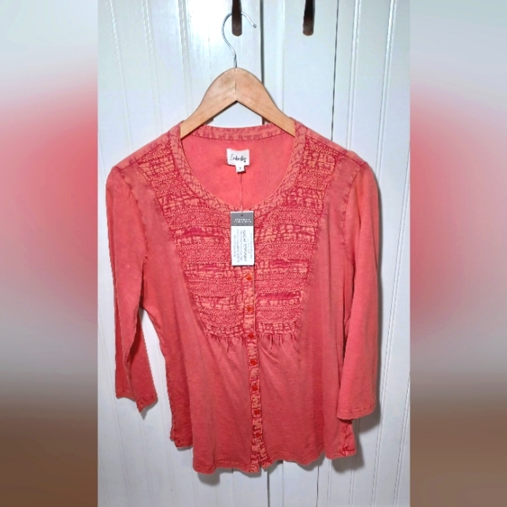 Emberley blouse 3/4 sleeve size med.
